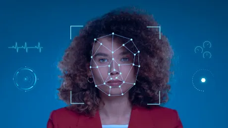 Rostro analizado por un sistema de reconocimiento facial